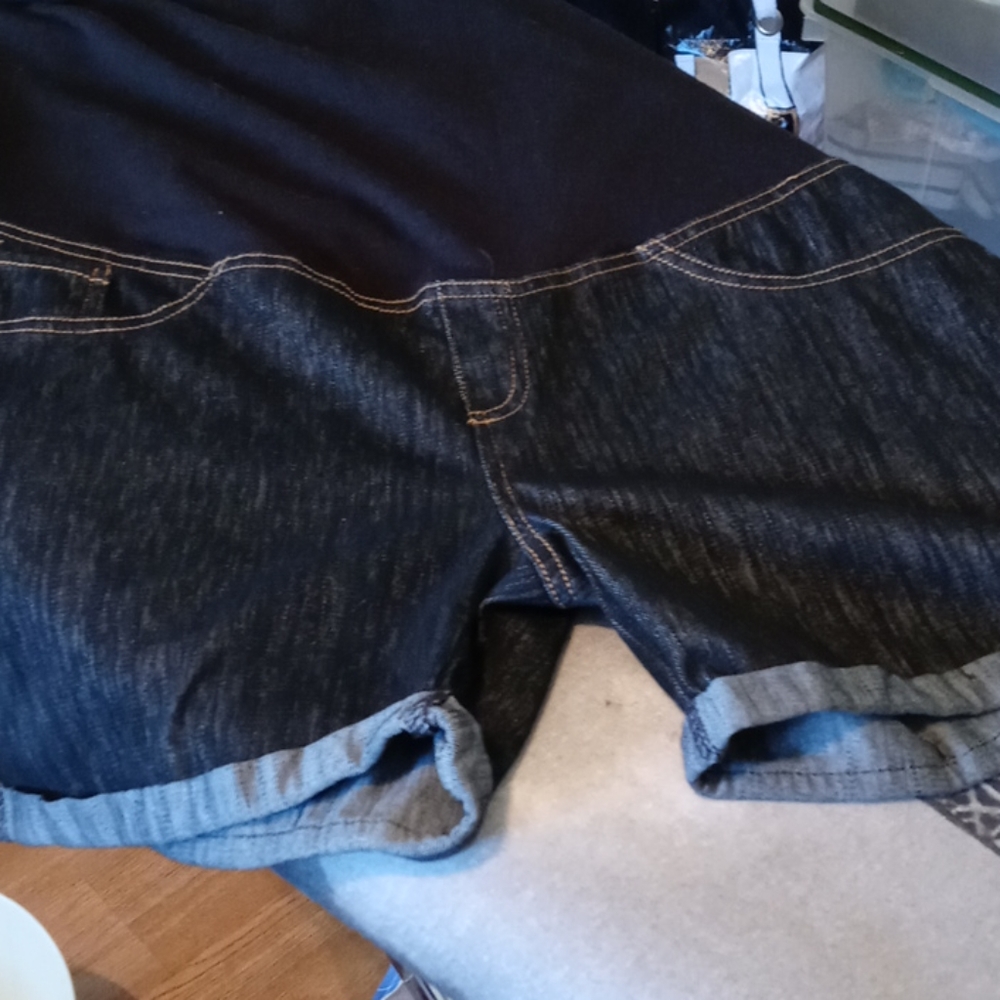 Maternity Dark Blue Jean Shorts Size XXL